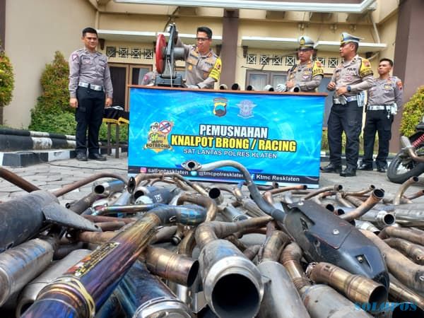 4.109 Motor Berknalpot Brong di Klaten Disita, Pemiliknya Mayoritas Pelajar - Soloraya Solopos.com