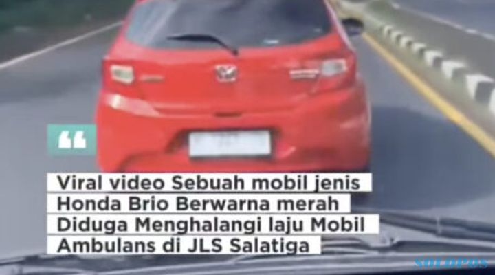 Video Viral Mobil Brio Merah Diduga Adang Ambulans di JLS Salatiga