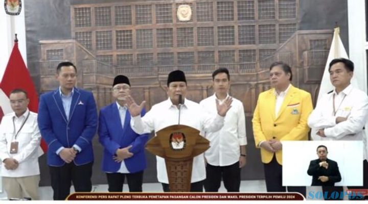 Pidato Pertama sebagai Presiden Terpilih 2024-2029, Prabowo Senggol Anies-Imin<