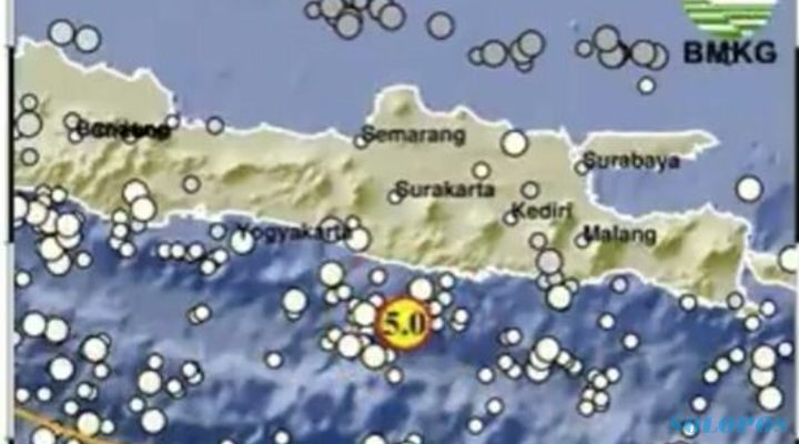 Gempa Berkekuatan Magnitudo 5,0 Guncang Pacitan, Tak Berpotensi Tsunami
