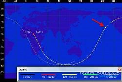Satelit UARS jatuh di atas Samudera Pasifik