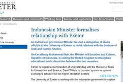 KERJA SAMA PENDIDIKAN: Universitas Exeter Buka Kajian Indonesia