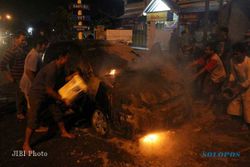 Mobil Suzuki Aerio Terbakar di Jl Solo-Jogja, Jogonalan, Klaten