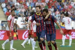 BARCELONA 2-0 ALMERIA : Gol Messi & Adriano Kokohkan El Barca di Puncak Klasemen