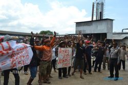 PROTES LIMBAH PABRIK KARANGNYAR : Demo Pabrik Tapioka Berakhir Ricuh