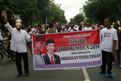 JOKOWI CAPRES :  Sempat Dilarang, Rute Dukung Jokowi di Solo Dialihkan