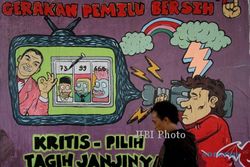 FOTO PEMILU 2014 : Mural Pemilu Bersih