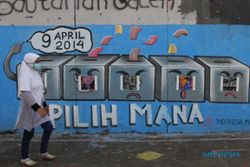 FOTO PEMILU 2014 : Mural Ajakan Ikut Coblosan
