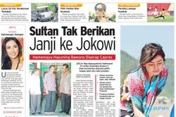 HARIAN JOGJA HARI INI : Sultan Tak Berikan Janji ke Jokowi