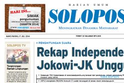 SOLOPOS HARI INI : Real Count Pilpres 2014, Jokowi Menang Telak di Kandang Banteng, hingga AQJ Divonis Bebas