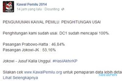 HASIL PILPRES 2014 : Rekap Kawalpemilu.org Selesai: Jokowi 53,16%, Prabowo-Hatta 46,85%