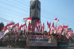 PERINGATAN HUT KE-69 RI : 1.000 Bendera Berkibar di Simpang Lima Sukoharjo