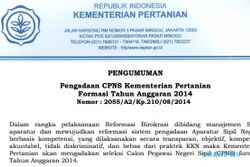 LOWONGAN CPNS 2014 : Kementan Umumkan Formasi CPNS 2014, Ini Syaratnya