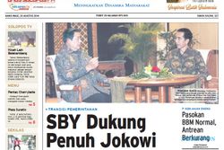 SOLOPOS HARI INI : SBY Dukung Jokowi, Diperalat Anak Menkop, Office Boy Divonis Setahun hingga Pasokan BBM Kembali Normal