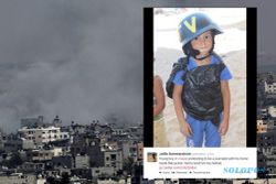ISRAEL SERANG GAZA : Foto Bocah Kecil Pakai Rompi Plastik Jadi Viral Internet