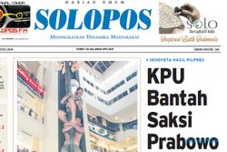 SOLOPOS HARI INI : KPU Bantah Saksi Prabowo hingga Baru 1 Wakil Rakyat Solo Kembalikan Mobdin