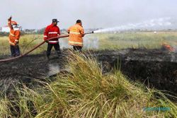 FOTO KEBAKARAN KARANGANYAR : Bakar Sampah Bikin Kebakaran Lahan