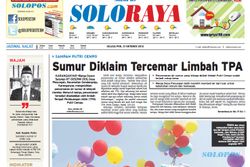 SOLOPOS HARI INI : Soloraya Hari Ini: Limbah Putri Cempo, Perayaan Pelantikan Jokowi-JK di Solo hingga Penemuan Mayat