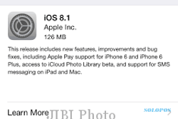 UPDATE IOS : iOS 8.1 Siap Update iPhone dan iPad, Ini Fitur Barunya