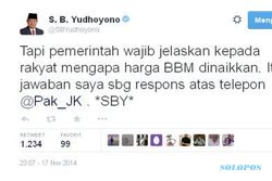 KENAIKAN HARGA BBM : Respons SBY: Jokowi Harus Beri Penjelasan Soal BBM