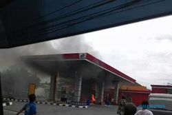 KEBAKARAN SOLO : SPBU Bhayangkara Solo Terbakar, Kerugian Rp300 Juta