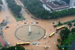 FOTO BANJIR JAKARTA : Begini Penampakan Bundaran Patung Kuda