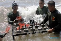 FOTO KONSERVASI TERUMBU KARANG : Marinir Gemakan Save Our Littoral Life