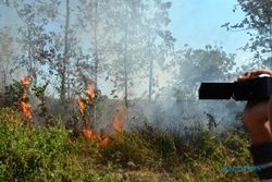 FOTO KEBAKARAN MADIUN : Cuaca Panas Picu Kebakaran Hutan