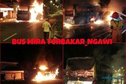 KECELAKAAN NGAWI : Bus Mira Ludes Terbakar di Ngawi