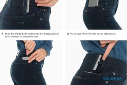 TEKNOLOGI TERBARU : Celana Jeans #HelloJeans Bisa Dipakai Isi Baterai Ponsel