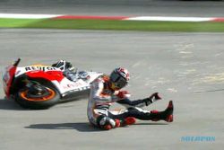 MOTOGP INGGRIS : Crash & Gagal Finish, Marquez Tetap Ingin Menang di Sisa Balapan