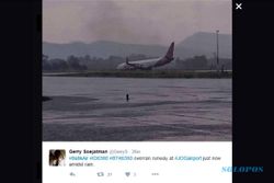 PESAWAT BATIK AIR TERGELINCIR : Batik Air Keluar Runway Diduga Bukan Karena Hujan