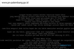 SERANGAN HACKER : Korban Kabut Asap Retas Website PN Palembang