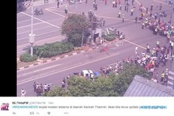 BOM SARINAH THAMRIN : Pascateror Bom Jakarta, Aktivitas di Thamrin Kembali Normal