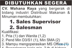 Lowongan Kerja: CV. WAHANA RAYA