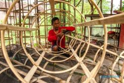 FOTO KERAJINAN DEMAK : Bubu Bambu Dijual Rp75.000/Unit