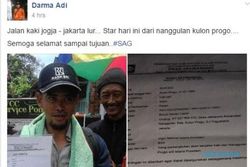KISAH UNIK : Demi Istana Presiden, Pria Ini Jalan Kaki dari Jogja ke Jakarta