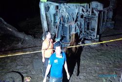 KECELAKAAN PEMALANG : Bus Handoyo Terbalik di Sawah, 8 Orang Tewas