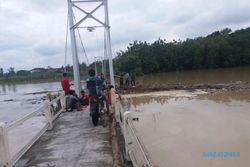 BANJIR BOYOLALI : Sling Putus, Warga Kemusu Desak Jembatan Gantung Bawu Dibangun
