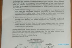 GP Ansor Minta Acara Jonru di Masjid Al Falah Sragen Dibatalkan