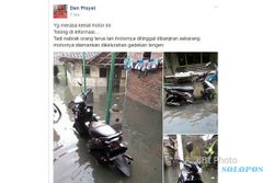 KECELAKAAN SOLO : Dipakai Tabrak Lari, Sepeda Motor Ini Ditinggal Sampai Kebanjiran