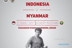 LAGA UJI COBA : Babak I: Indonesia Diimbangi Myanmar 1-1