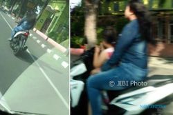 LALU LINTAS SEMARANG : Bawa Anak dan Tak Pakai Helm, Wanita Pengendara Motor Jadi Gunjingan