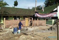 PENDIDIKAN PONOROGO : Warga Berswadaya Bangun Gedung SDN 02 Tugurejo yang Terdampak Tanah Retak