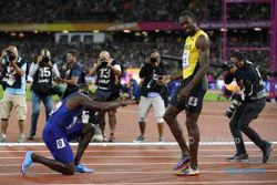Pecahkan Rekor, Gatlin Rusak Pesta Perpisahan Usain Bolt