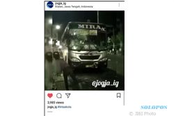 KECELAKAAN KLATEN : Beredar Video Bus Mira Penabrak Warga Dilempari Batu di Bendogantungan