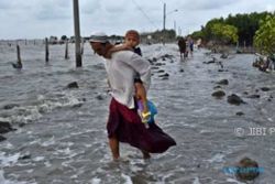 FOTO ABRASI SEMARANG : Dahsyatnya Pengikisan Pantai Semarang