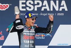 Quartararo Juara GP Andalusia, Rossi Finis Ketiga Setelah Ketikung Rekannya di 2 Lap Terakhir
