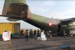 Dua Ton Bantuan Korban Bencana Alam Diangkut Hercules Menuju Mamuju-Majene