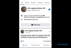 Grup Facebook Info Cegatan Klaten ICK Hilang, Begini Kiprahnya Selama 7 Tahun